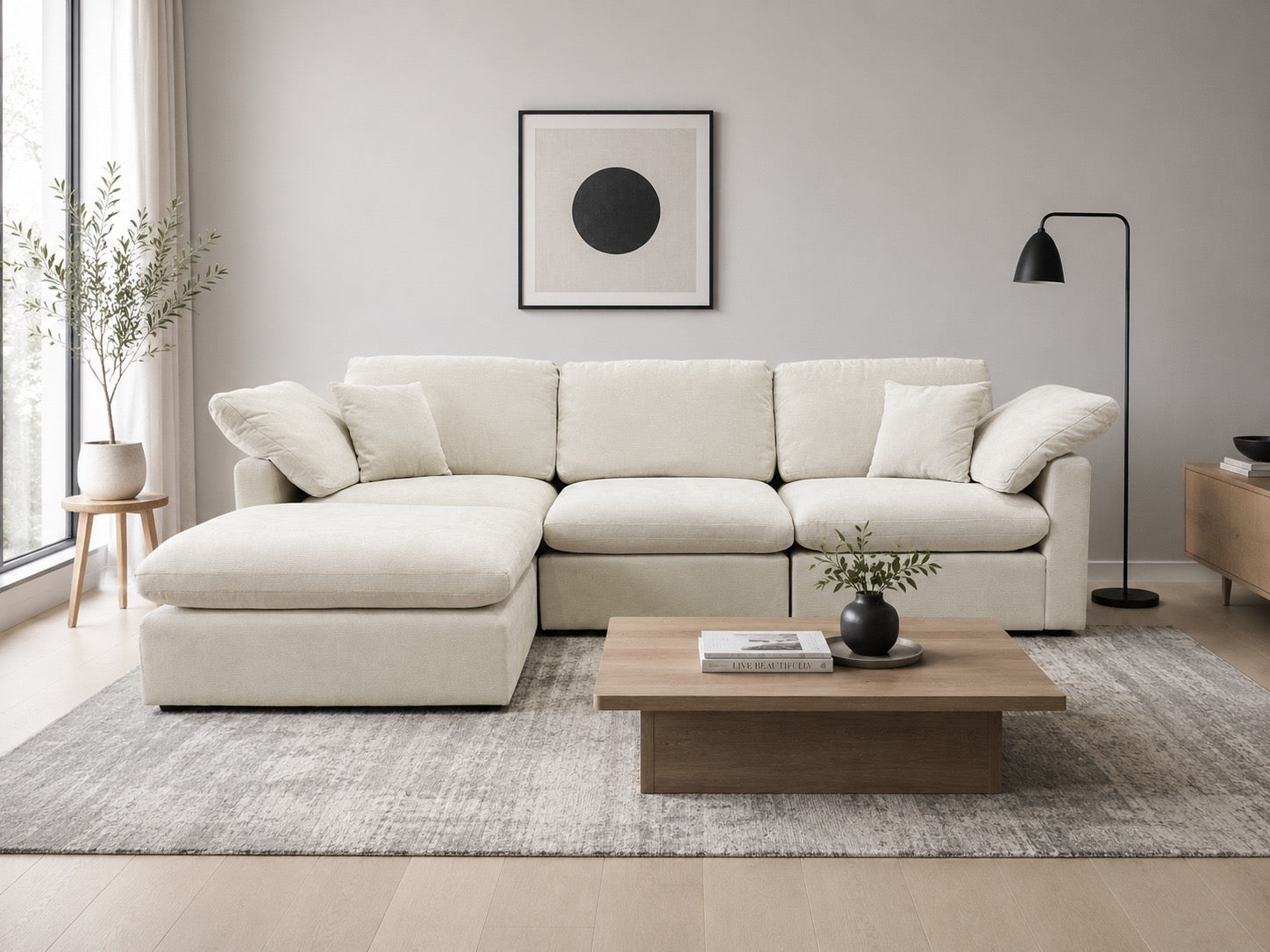 The Nest Modular 4pc Sofa Cream