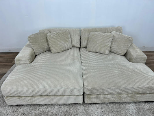 Double Chaise Corduroy Sofa