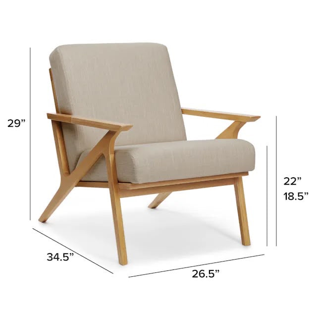 Article Otio 26" Lounge Chair - Oak And Welsh Taupe
