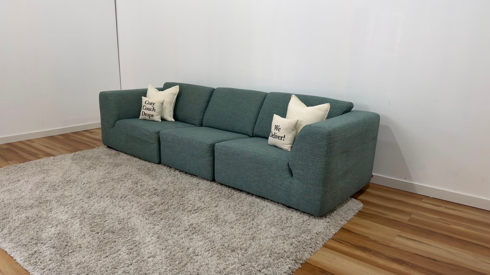 EQ3 Morten Teal Sofa 114”
