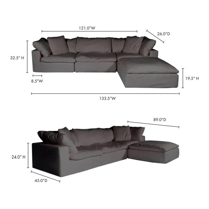 BNIB Moe’s Clay Modular Sofa - Light Grey