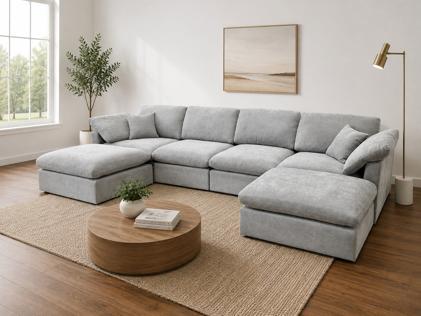 The Nest Modular Sofa 6pc Light Grey