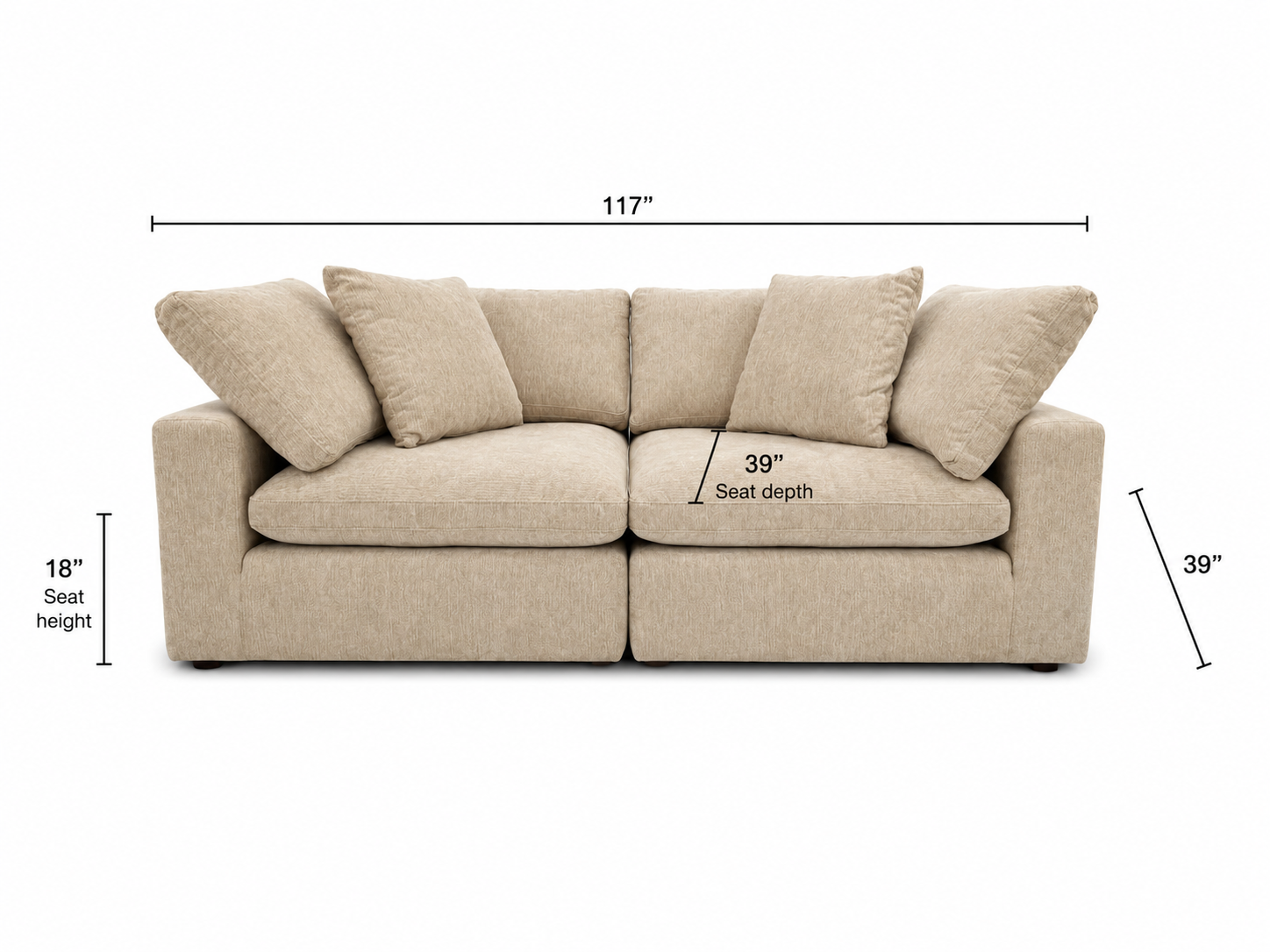 Snug Modular Sofa 2pc - Sand
