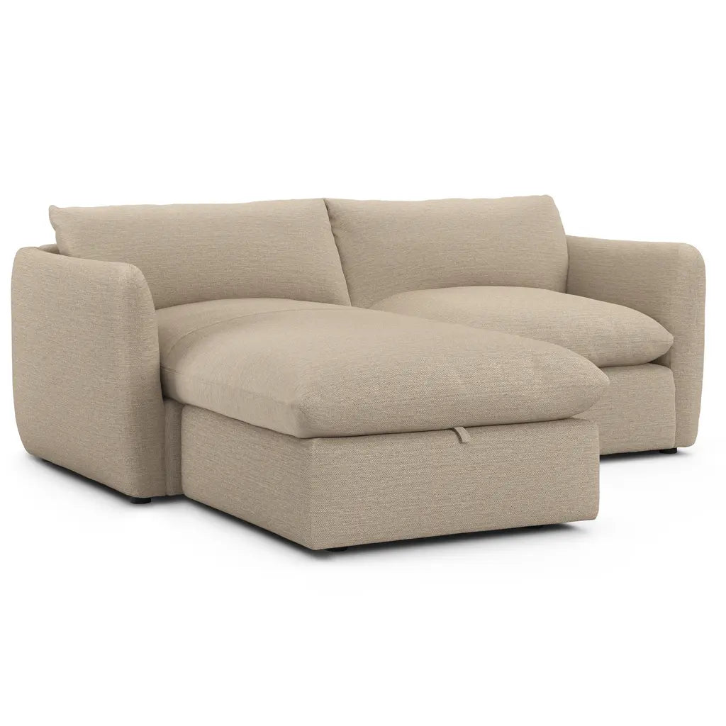 Leigh 86" Reversible Storage Sleeper Sectional - Silver Taupe
