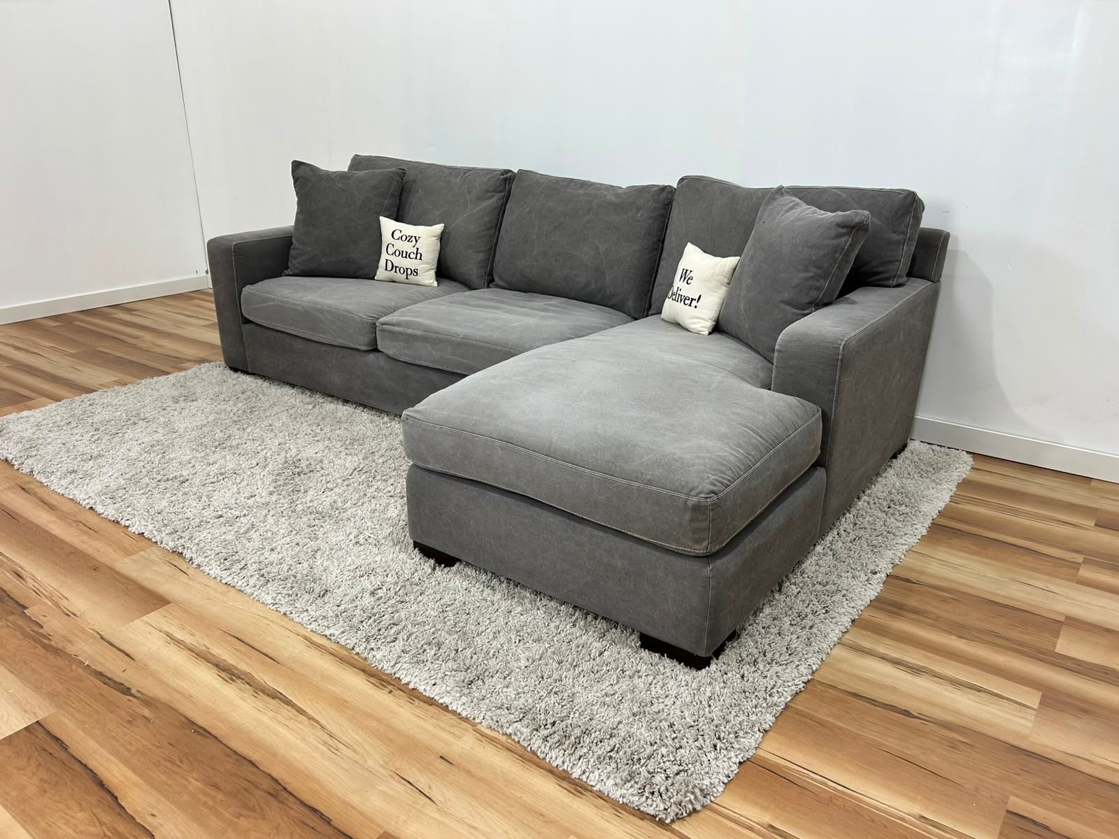 Grey Sectional Sofa 107”