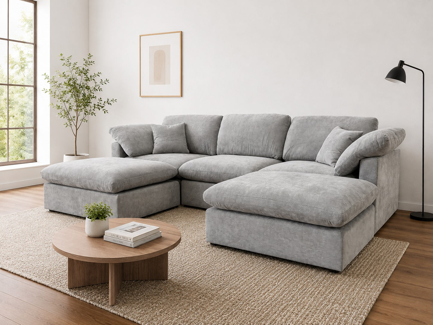 The Nest Modular Sofa 5pc Light Grey