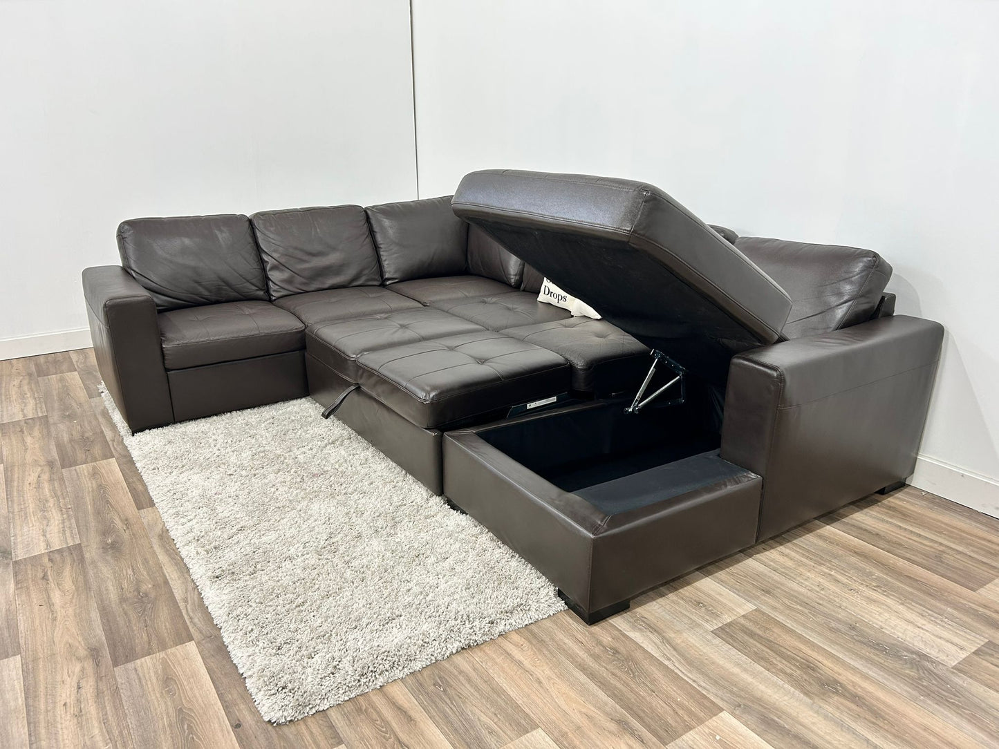 The Brick Legend Leather Sleeper Sectional Sofa