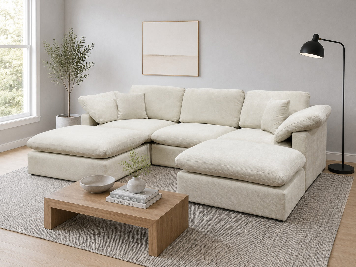 The Nest Modular Sofa 5pc Cream