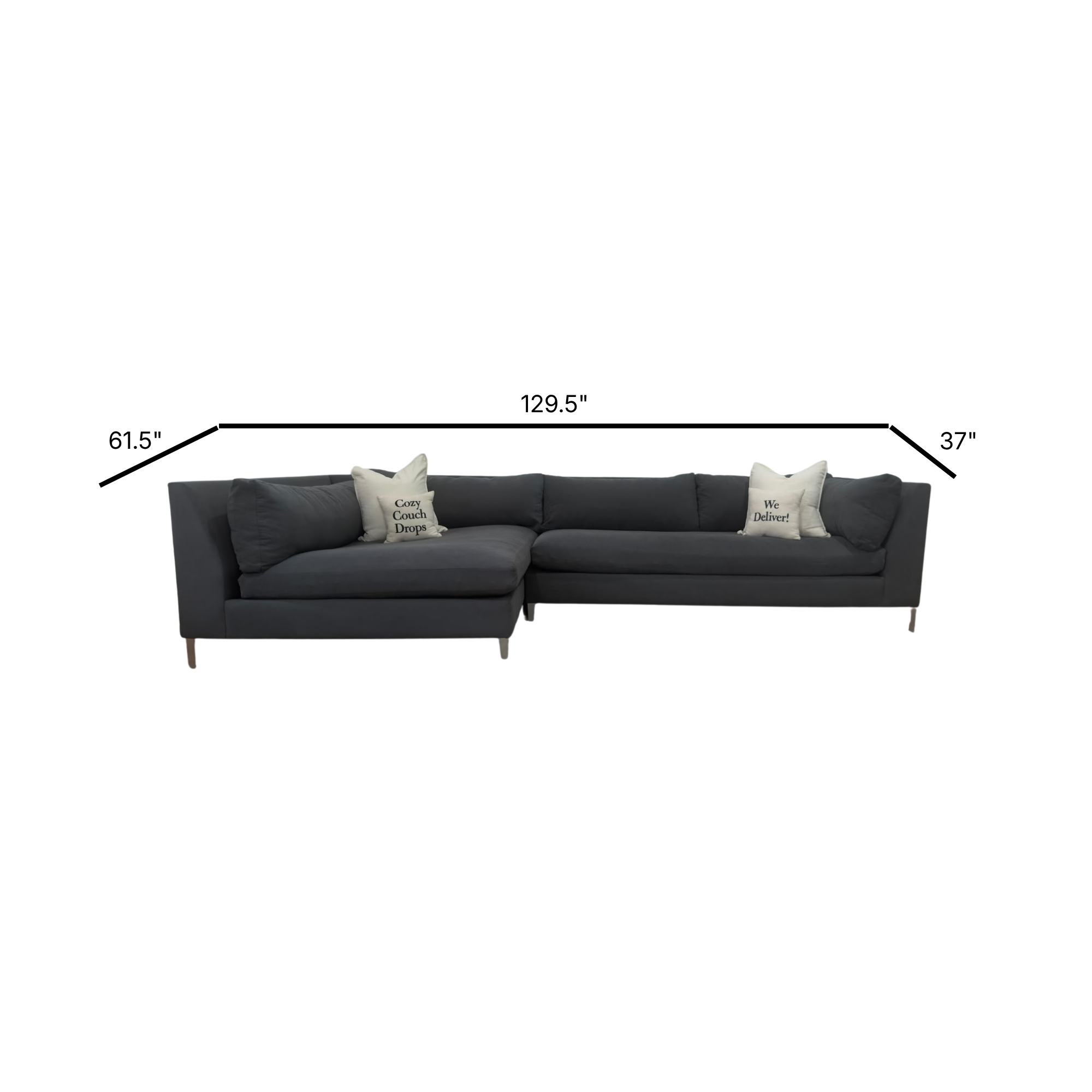 CB2 Decker Sectional Sofa 129.5”