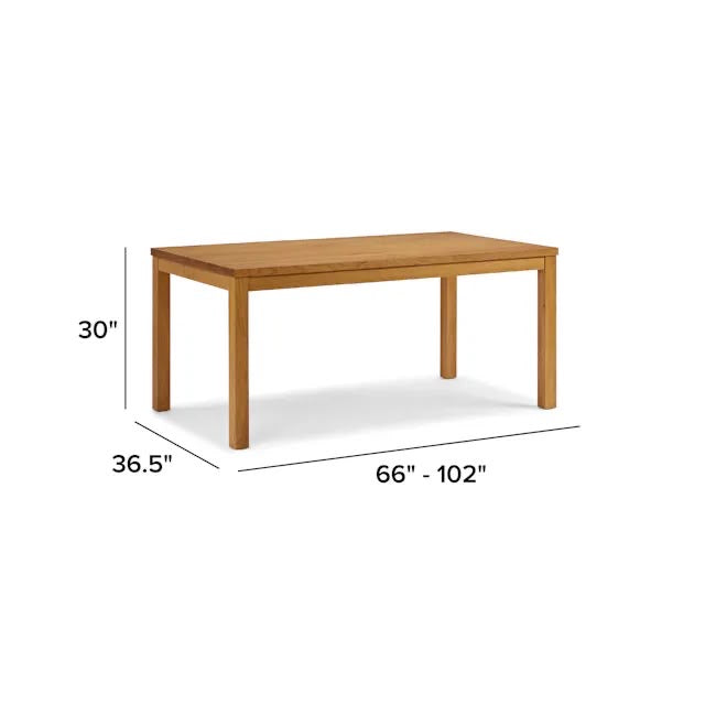 Article Ashford 66" - 102" Solid Wood Extendable Dining Table - Brushed Natural Oak