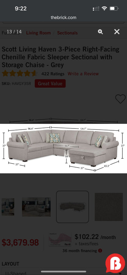 Haven Sleeper Sectional Sofa
