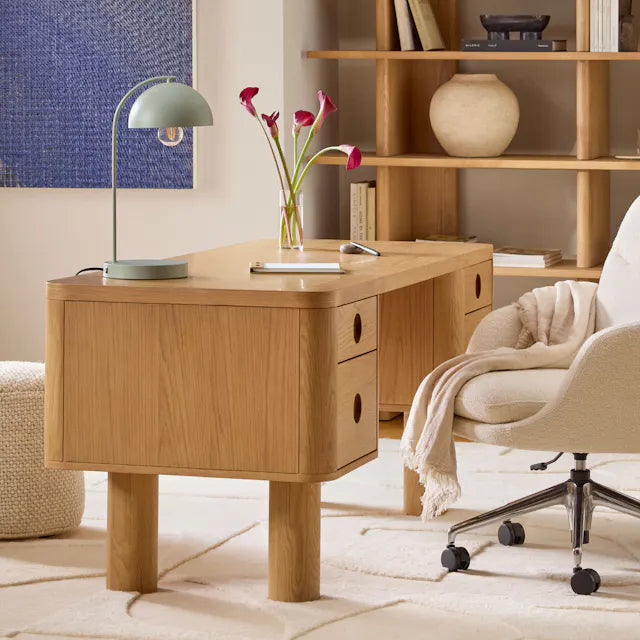 Article Adel 66.5" Desk - White Oak