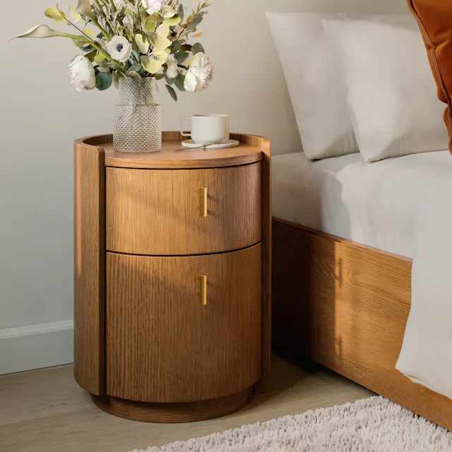 Article - Miila 2-Drawer Nightstand - Smoked Oak