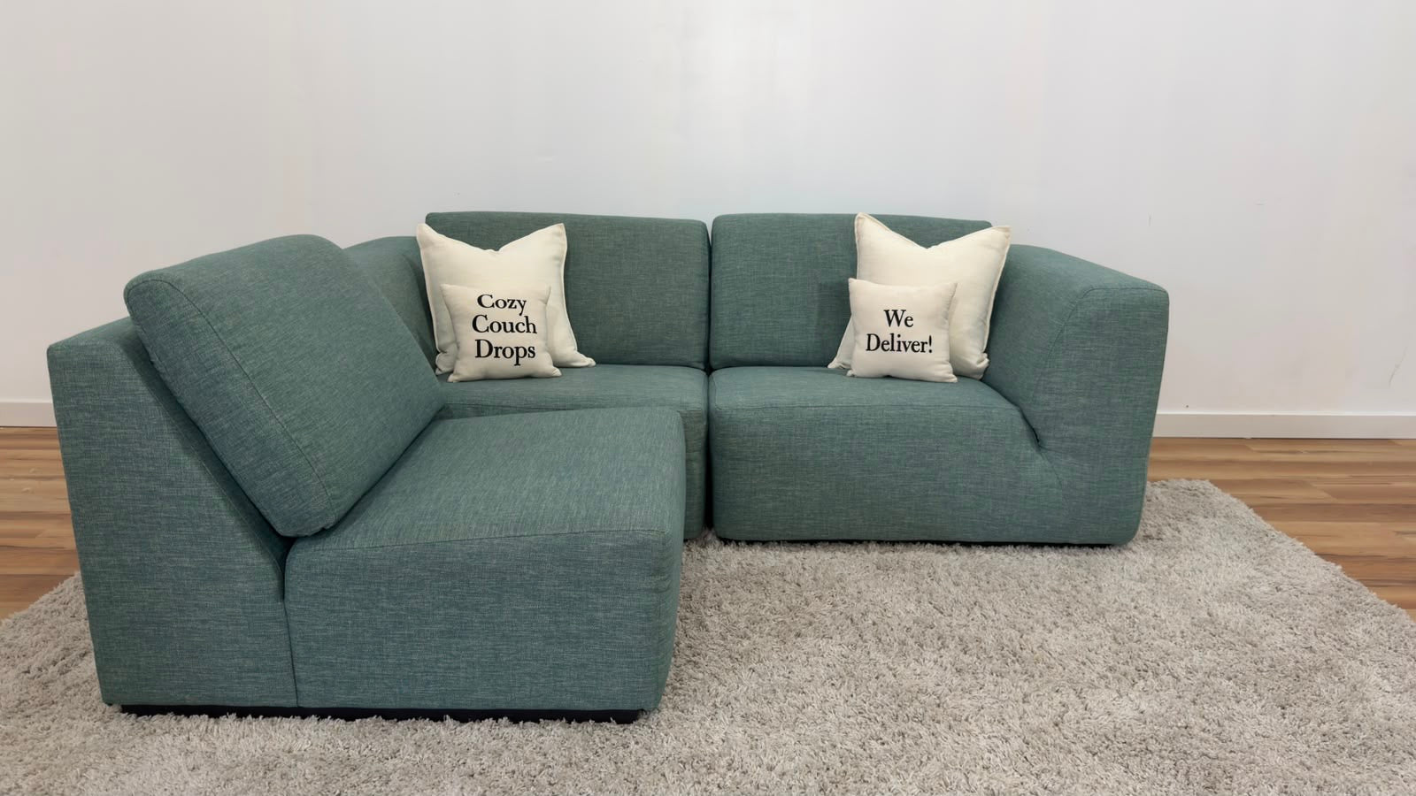 EQ3 Morten Teal Sofa 114”