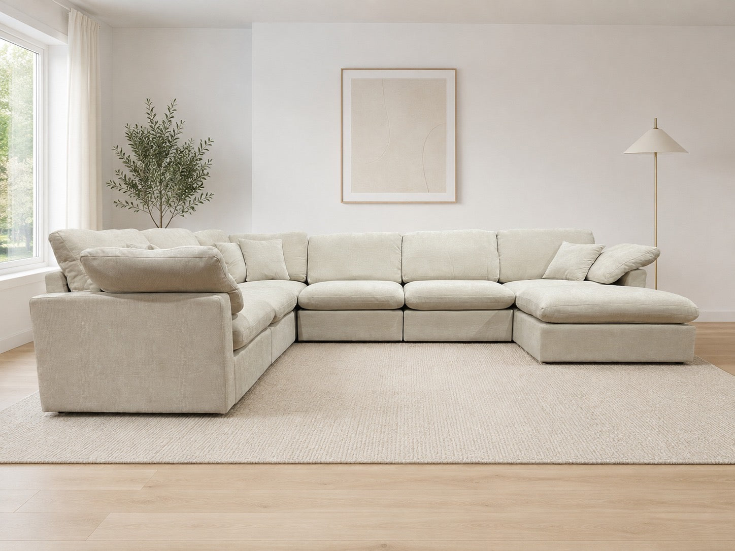 The Nest Modular Sofa 7pc Cream