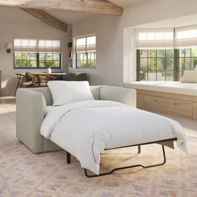 Marina 57" Sleeper Chair - Clover Ivory