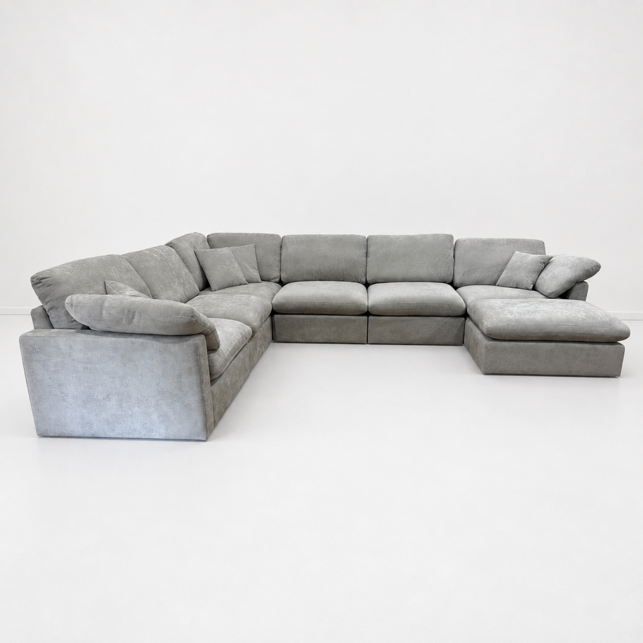 The Nest Modular Sofa 7pc Light Grey