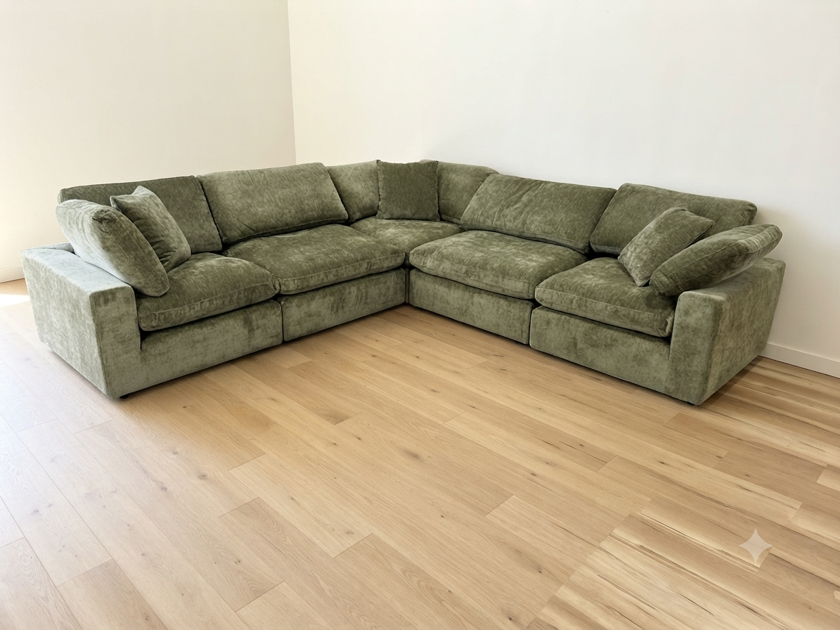 Snug Modular Sofa - Olive Green - 5pc