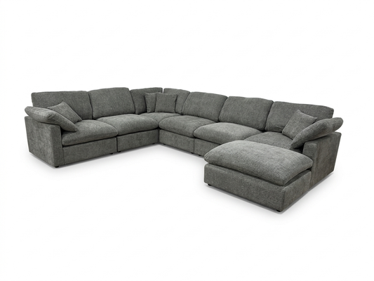 New Modular Sofa 7pc Grey (Reversible)