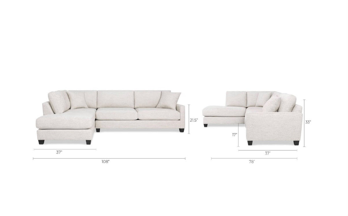 Urban Barn Liberty Sectional Sofa 108”
