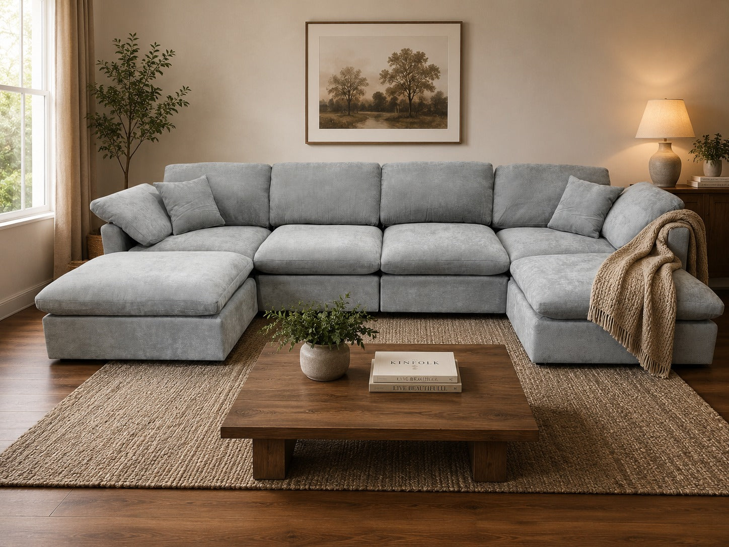 The Nest Modular Sofa 6pc Light Grey