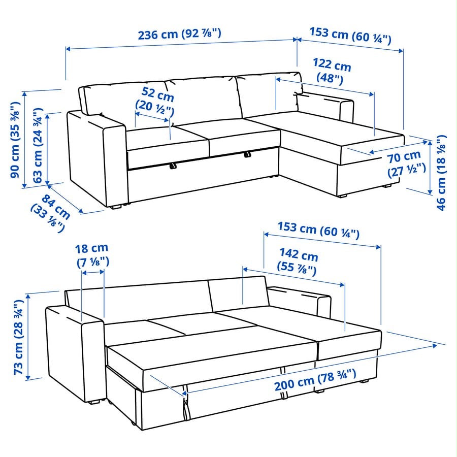 Ikea Barslov Sofa Bed 93”