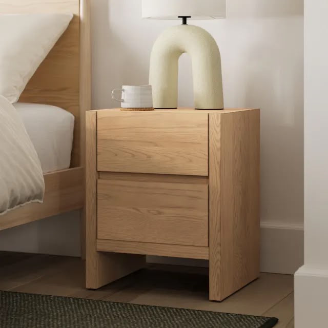 Article Leif 2-Drawer Nightstand - White Oak