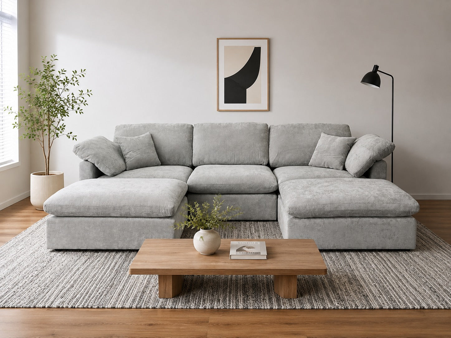The Nest Modular Sofa 5pc Light Grey