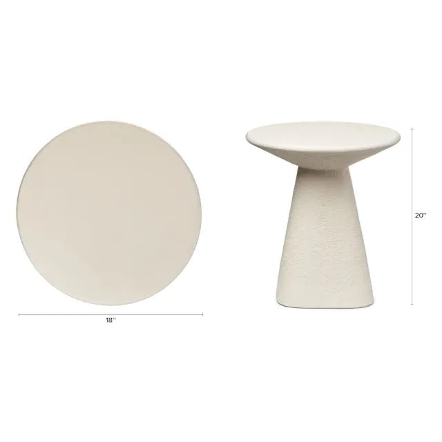 Article Ozetta Concrete Side Table - Moonlit Ivory