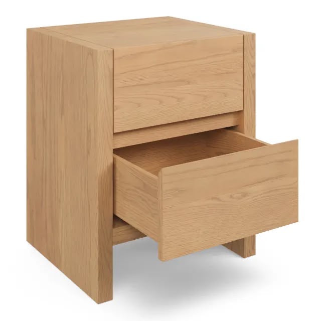 Article Leif 2-Drawer Nightstand - White Oak