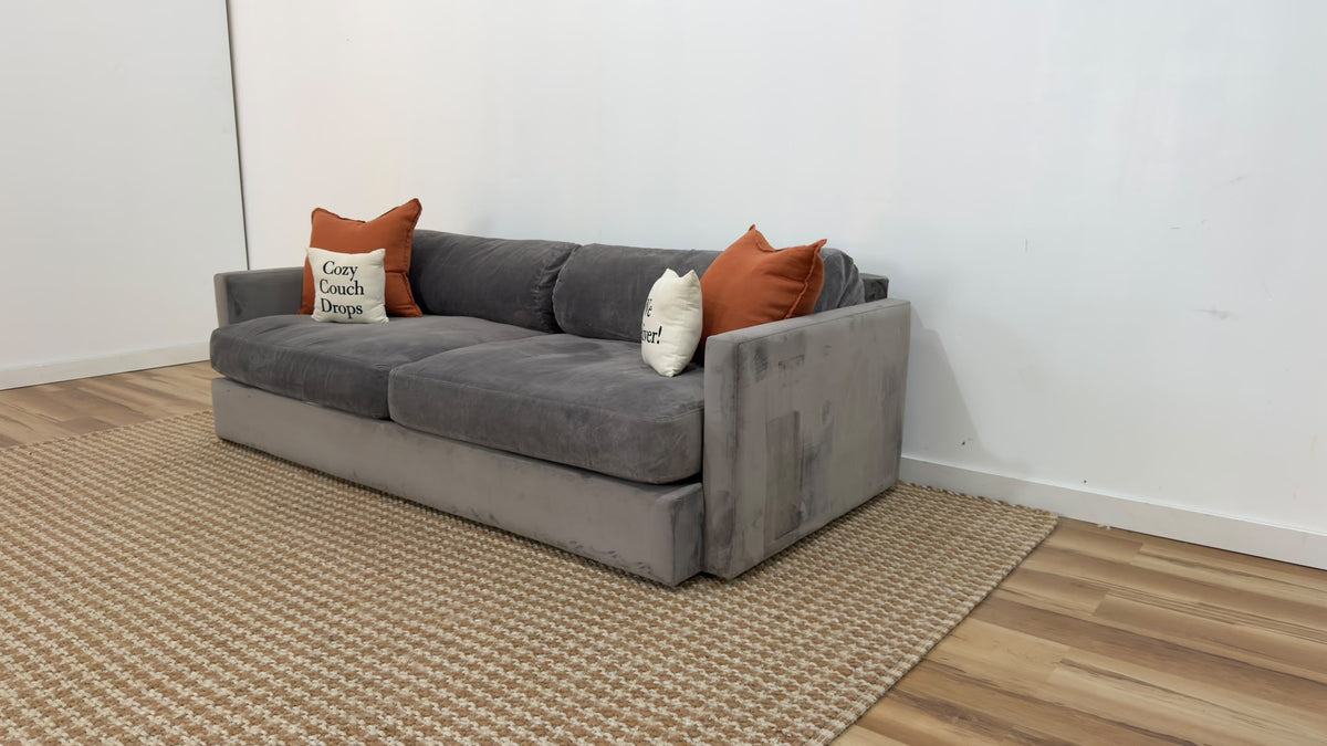 Crate & Barrel Velvet Lounge Sofa 90”