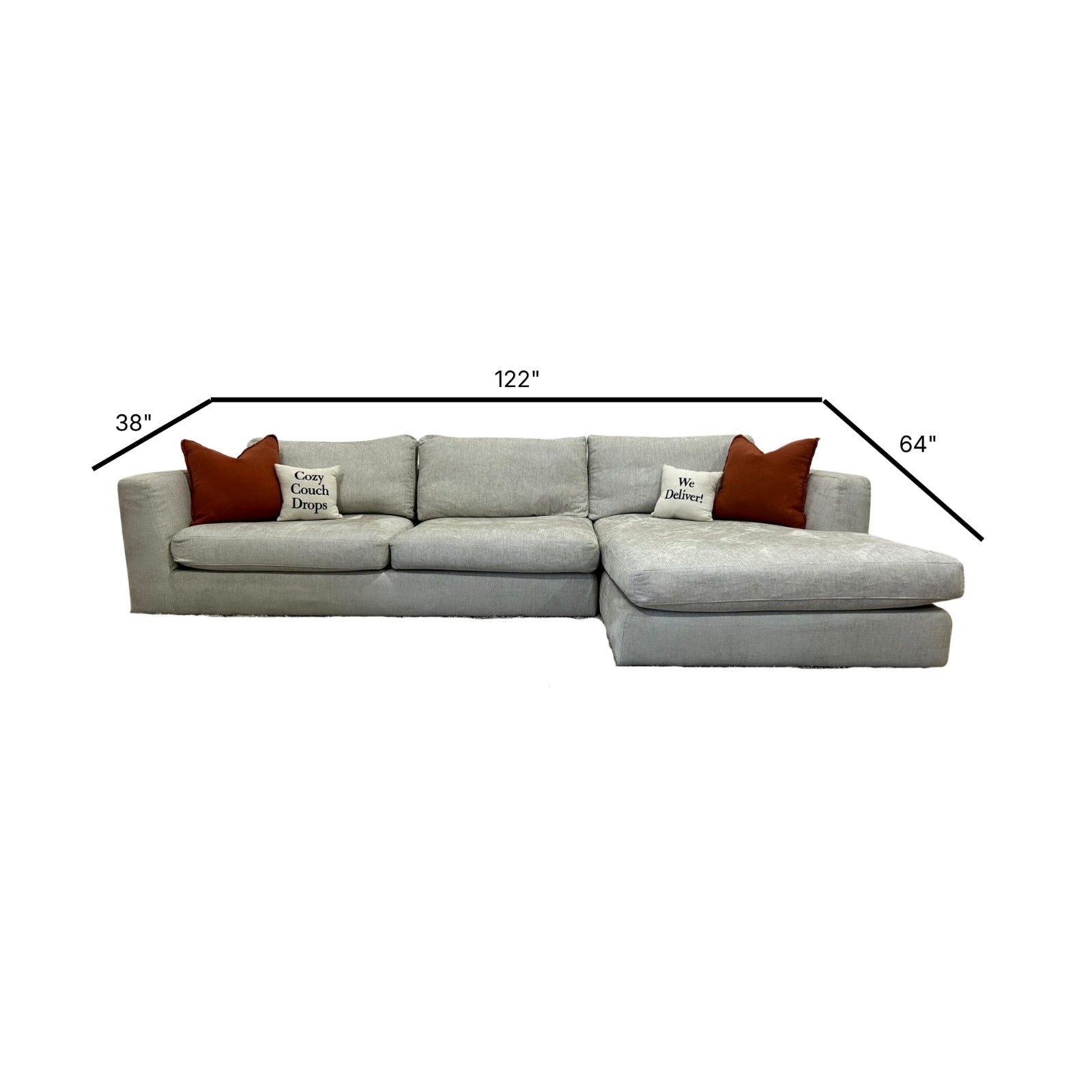 EQ3 Cello Sectional Sofa 122”