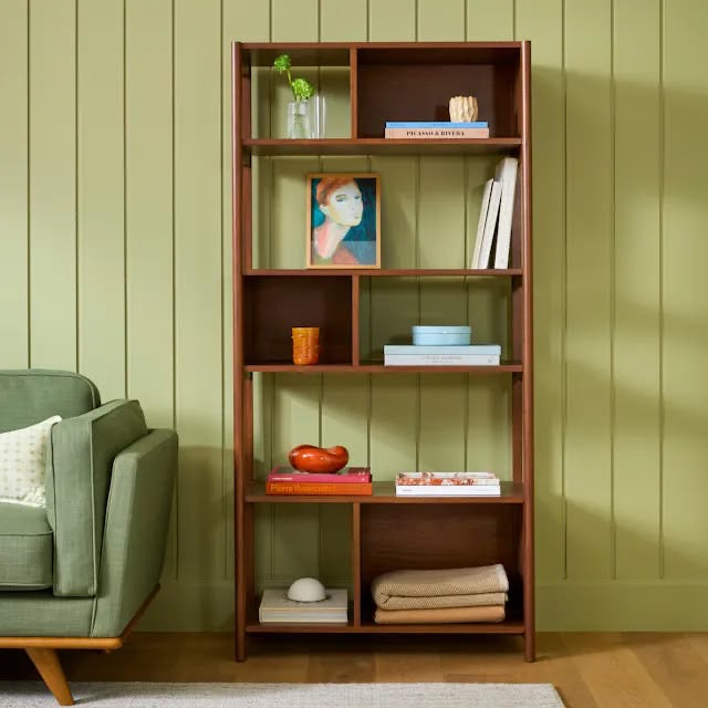 Article Mysen 34" Bookcase, Tall - Walnut