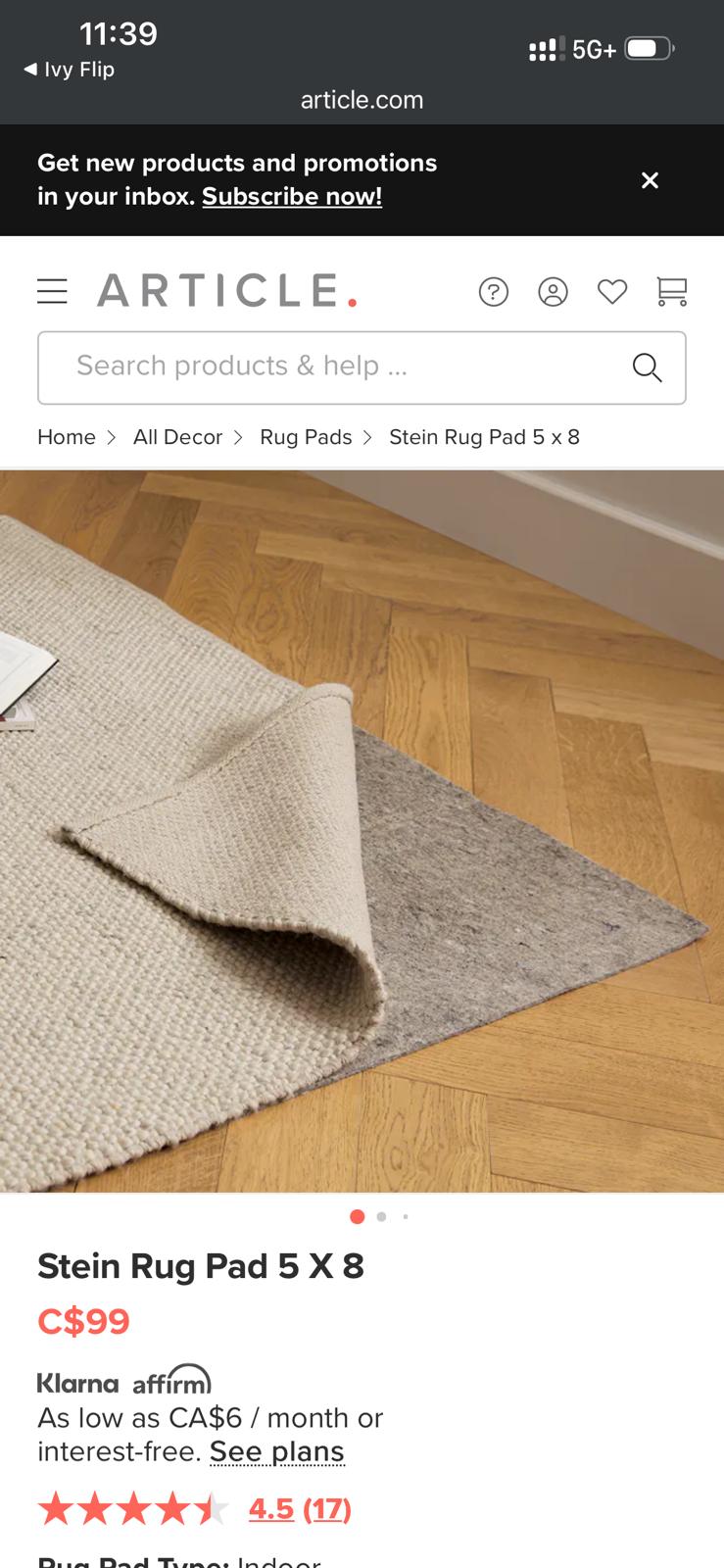 Article Stein Rug Pad