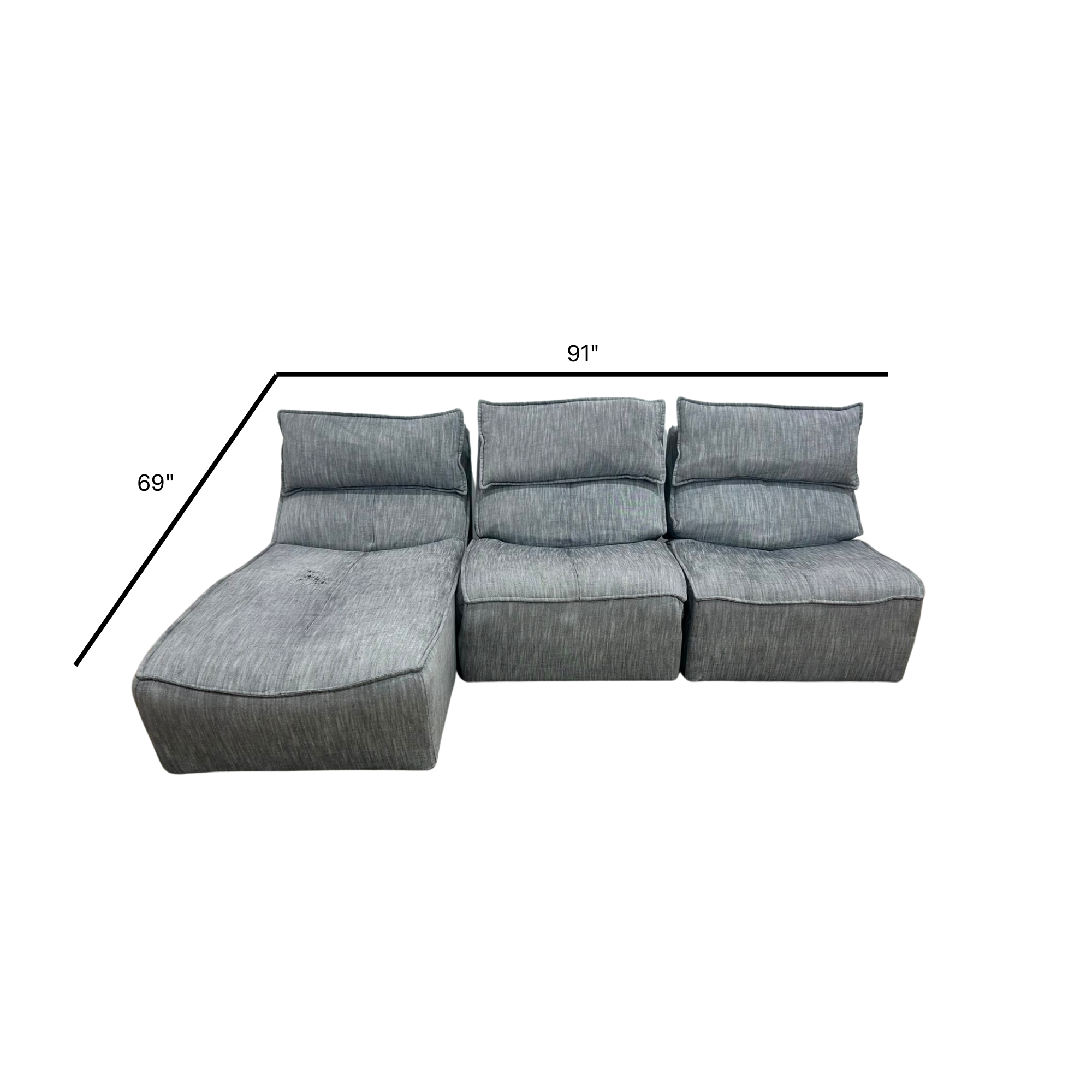 Calia Italia Hip Hop Reclining Modular Sofa 91”