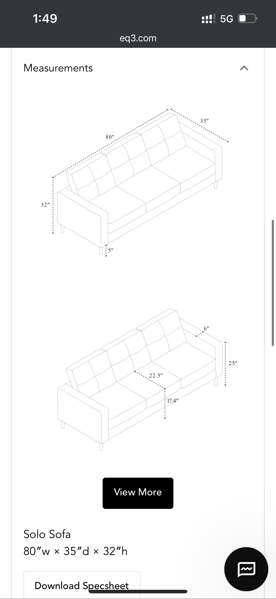 EQ3 Solo Sofa Set