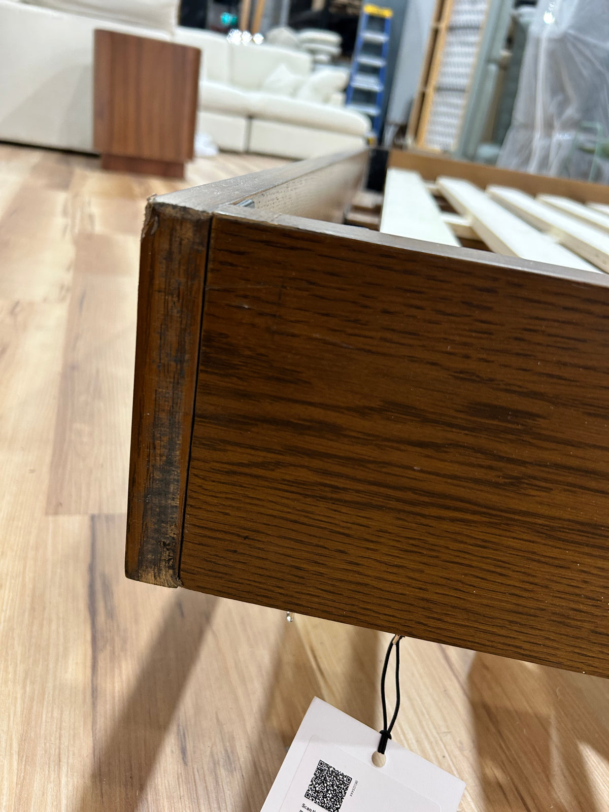 Basi Queen Bed Frame - Smoked Oak