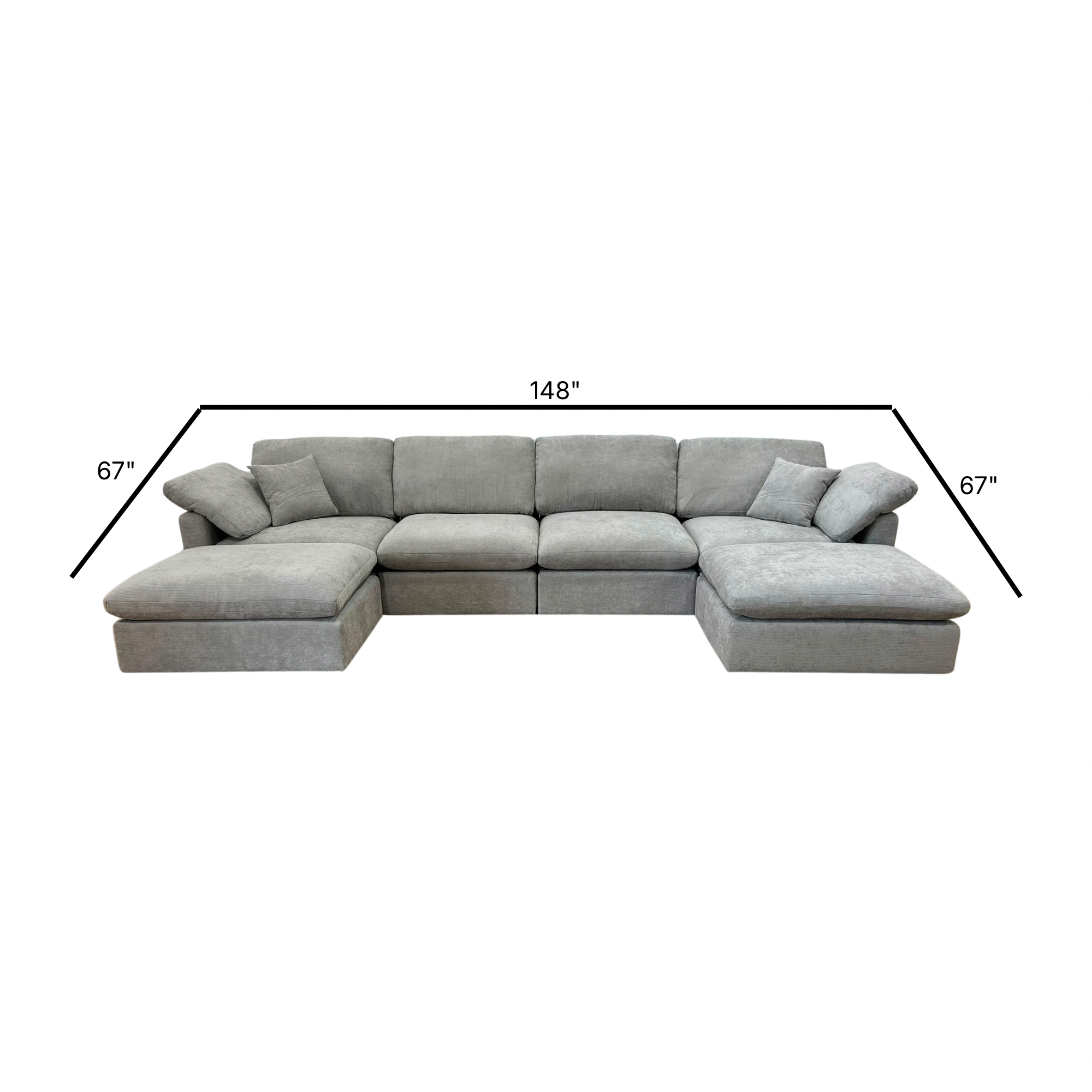 The Nest Modular Sofa 6pc Light Grey