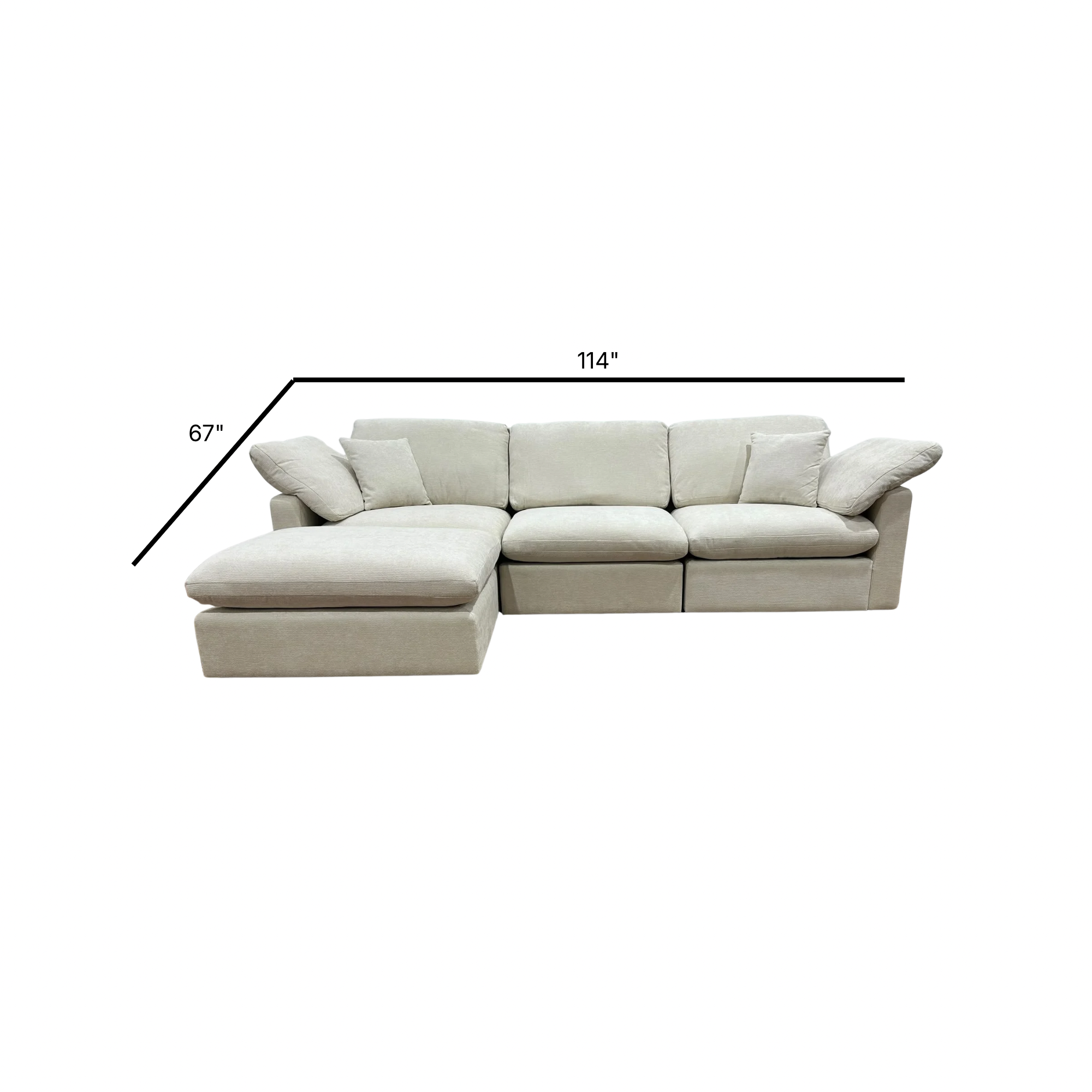 The Nest Modular 4pc Sofa Cream