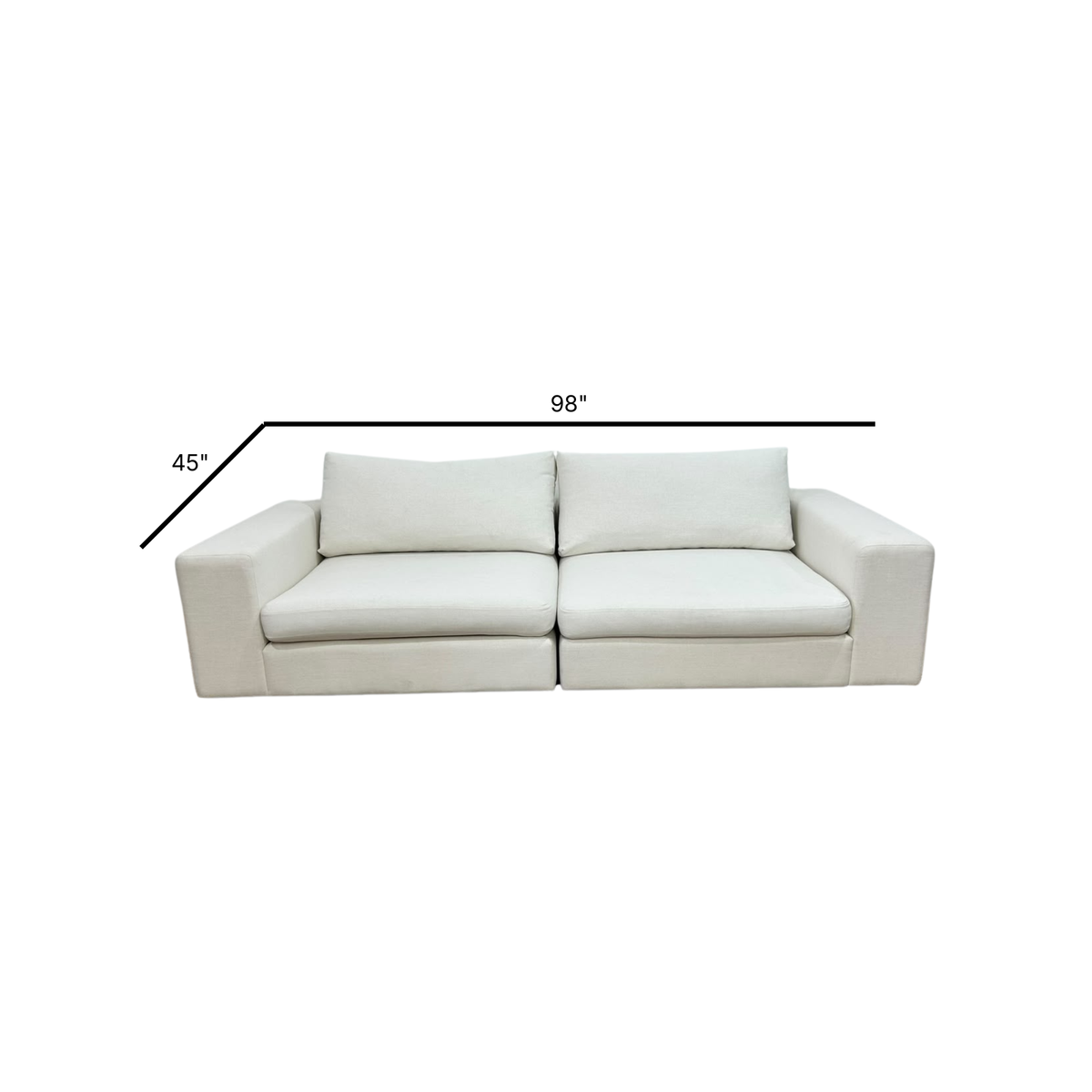 White Modular Sofa 98”
