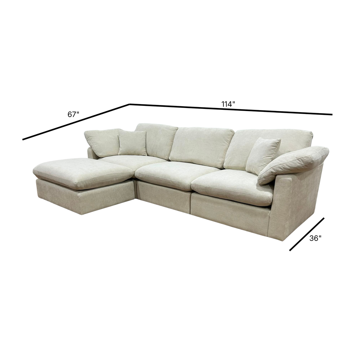 Nest | Cream | Sofa | 3pc + Ottoman