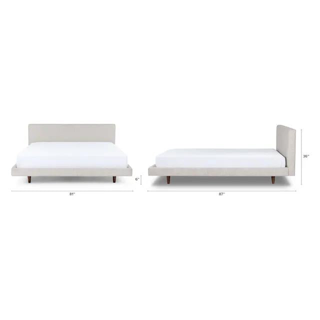 Article Tessu King Low Profile Upholstered Bed - Clay Taupe