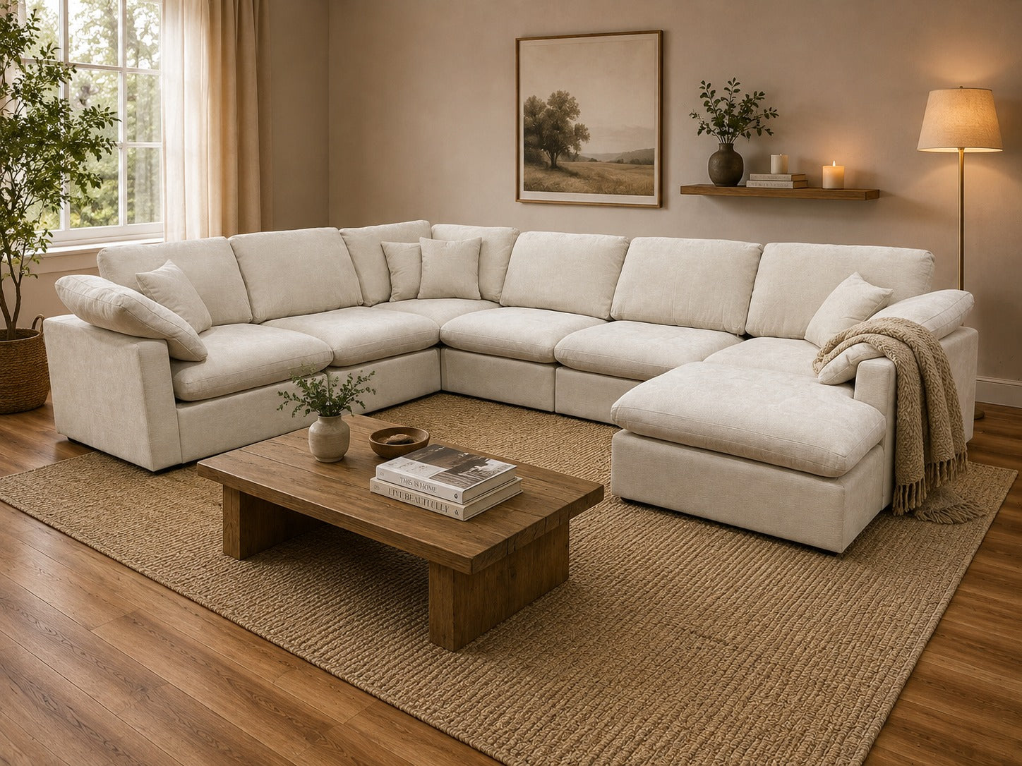 The Nest Modular Sofa 7pc Cream