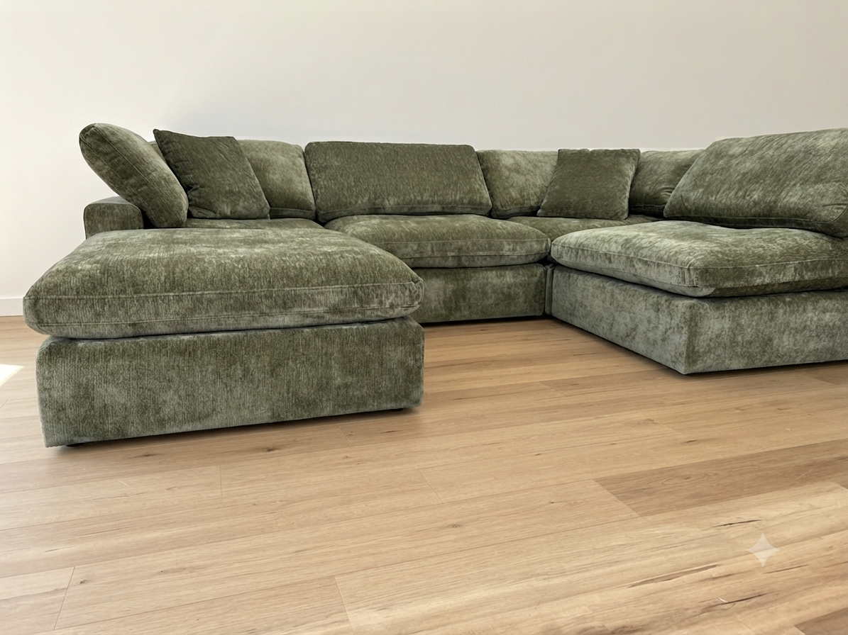 Snug Modular Sofa - Olive Green - 4pc + Ottoman