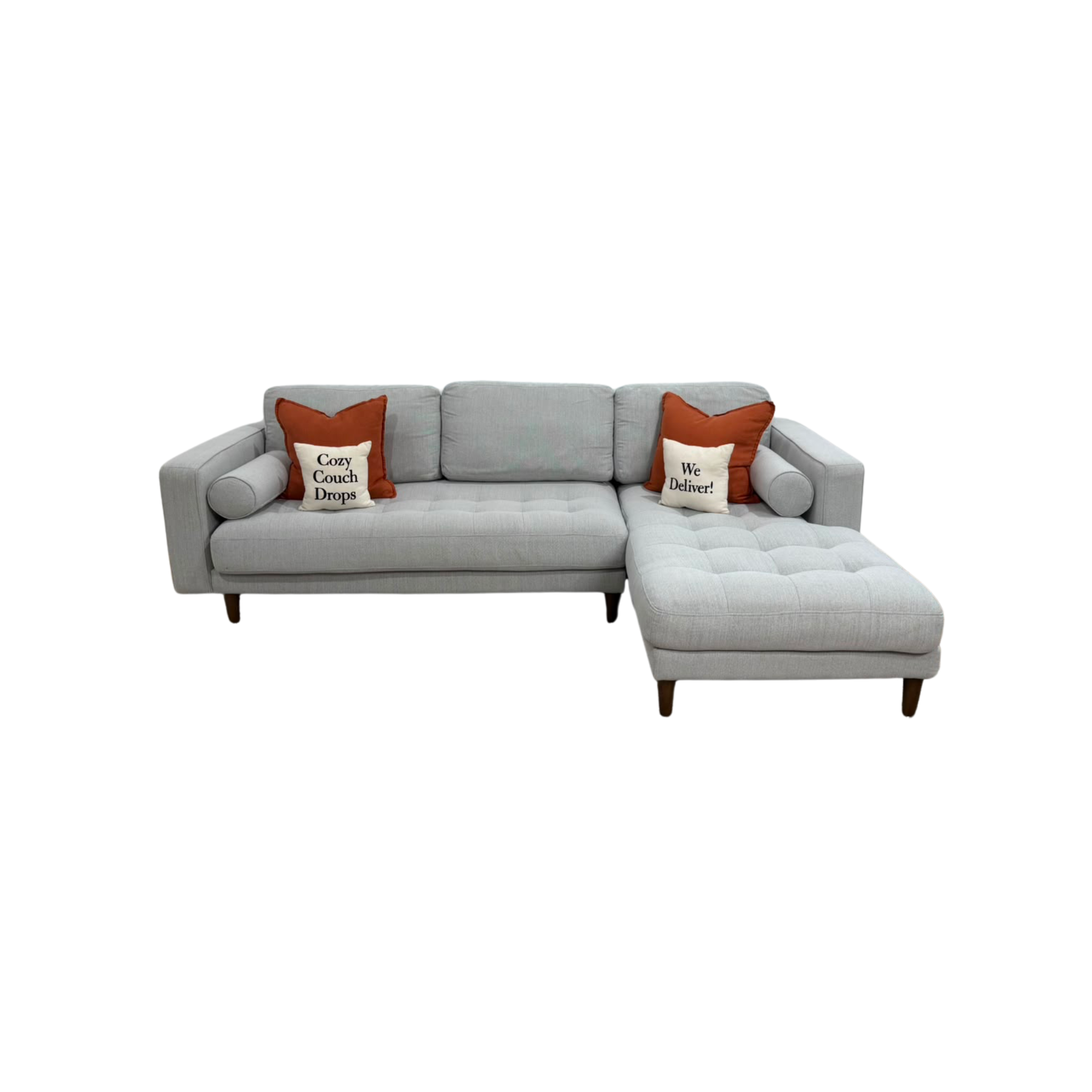 Structube Kinsey Sectional Sofa Grey 100”