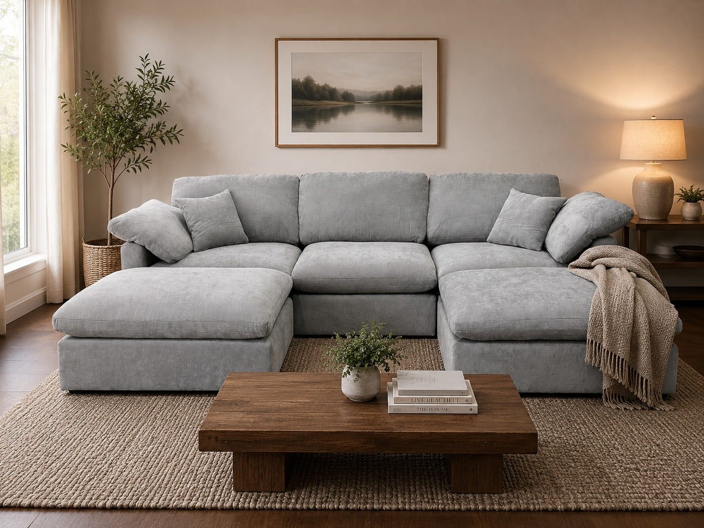 The Nest Modular Sofa 5pc Light Grey