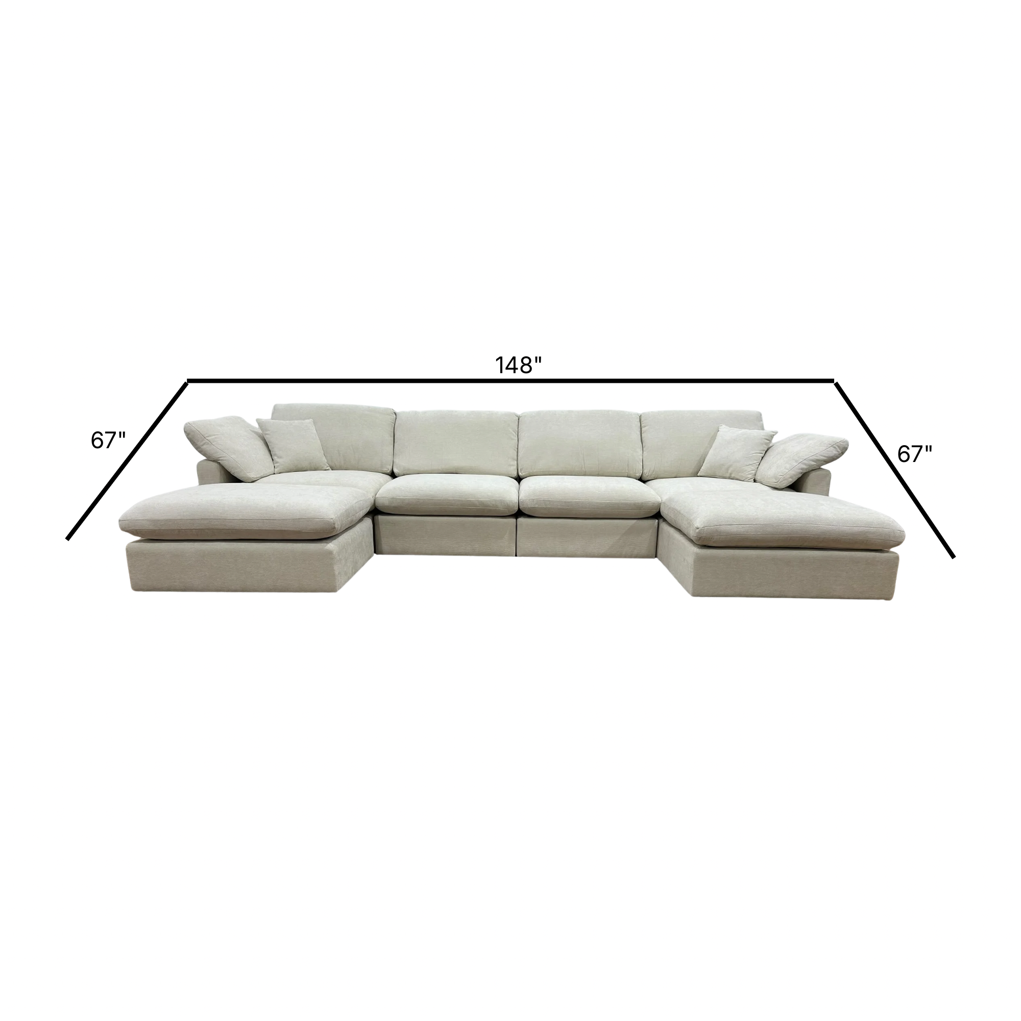 The Nest Modular Sofa 6pc Cream