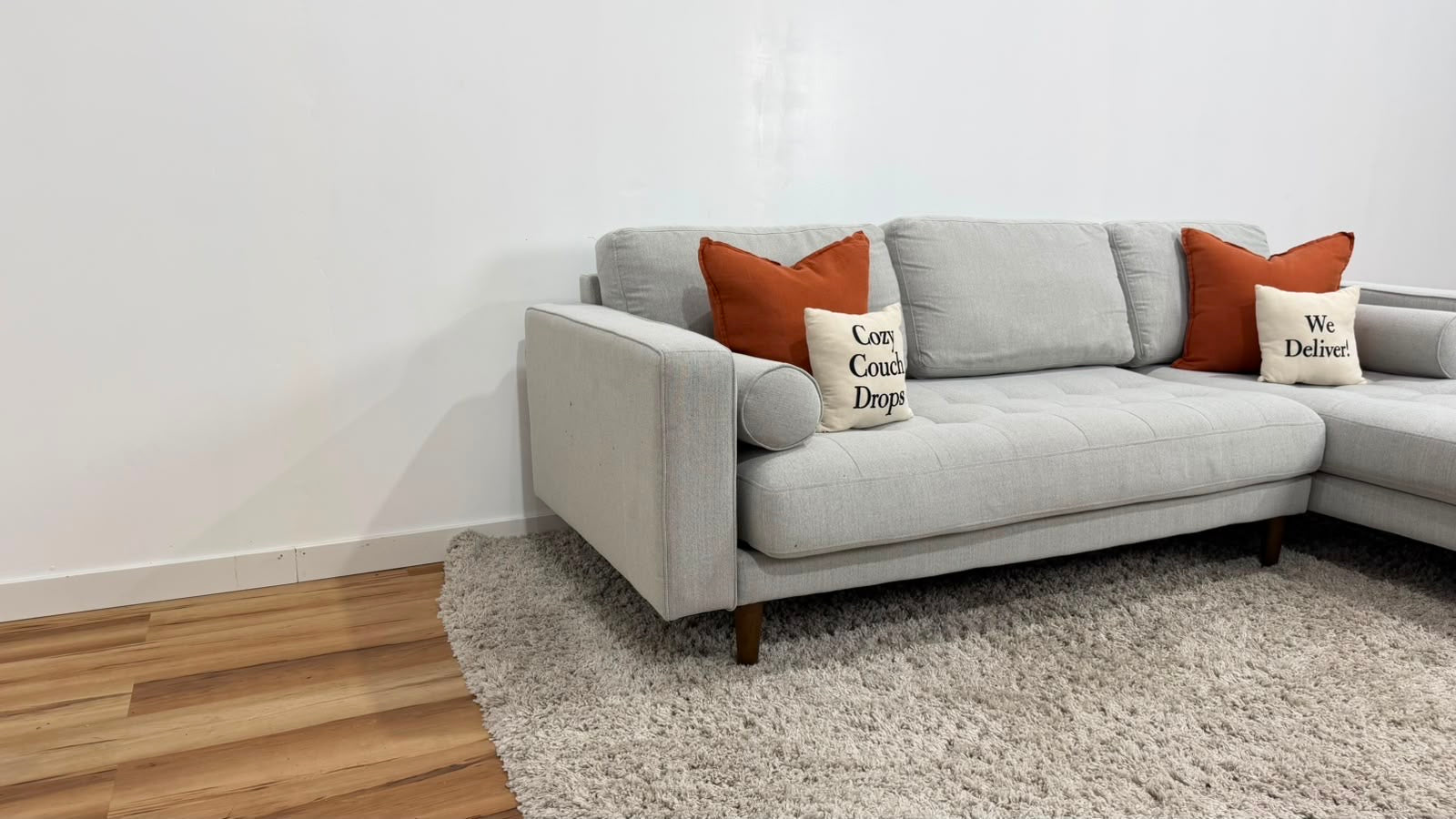 Structube Kinsey Sectional Sofa Grey 100”