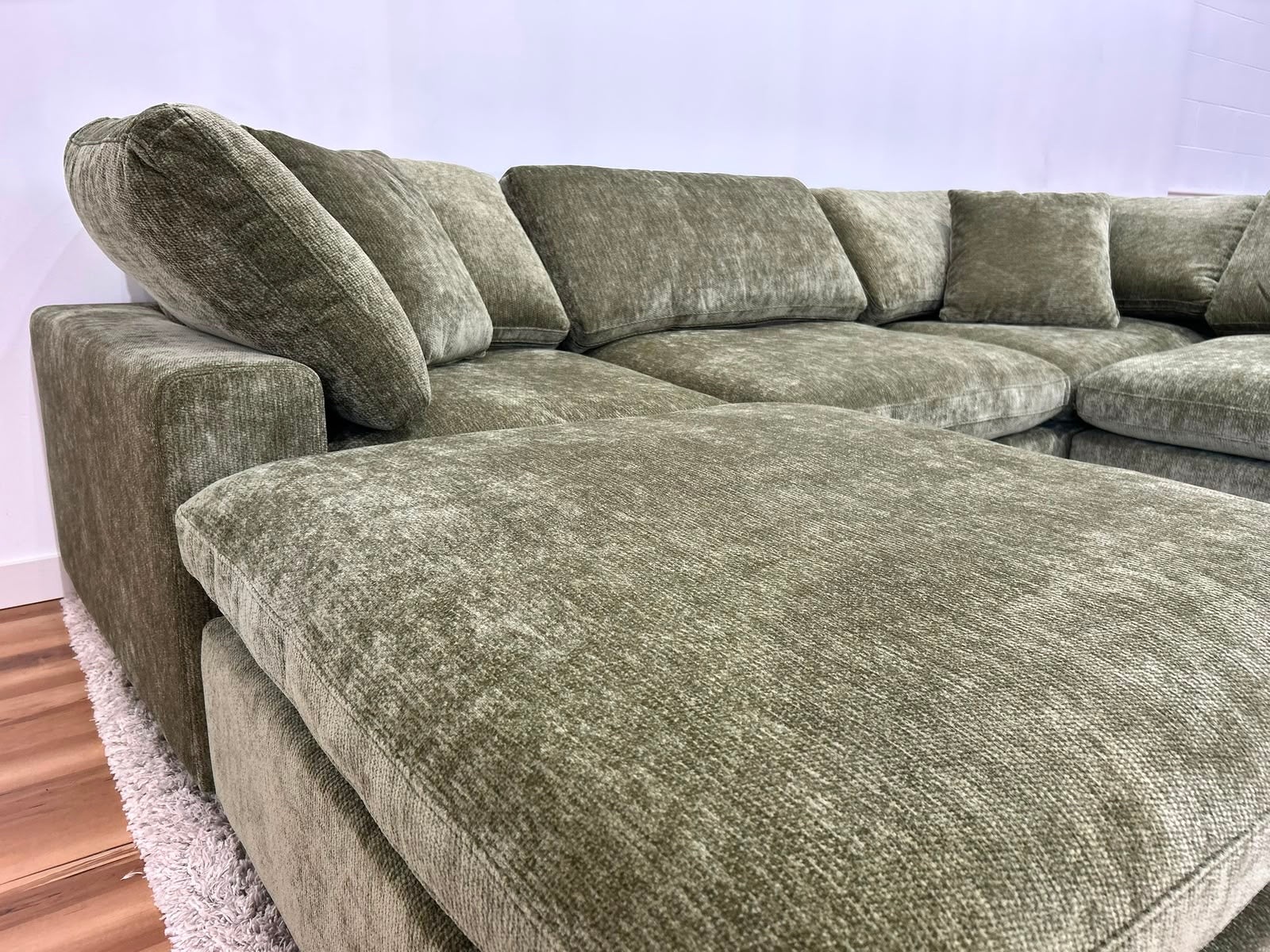 Snug Modular Sofa 4pc + Ottoman - Olive Green