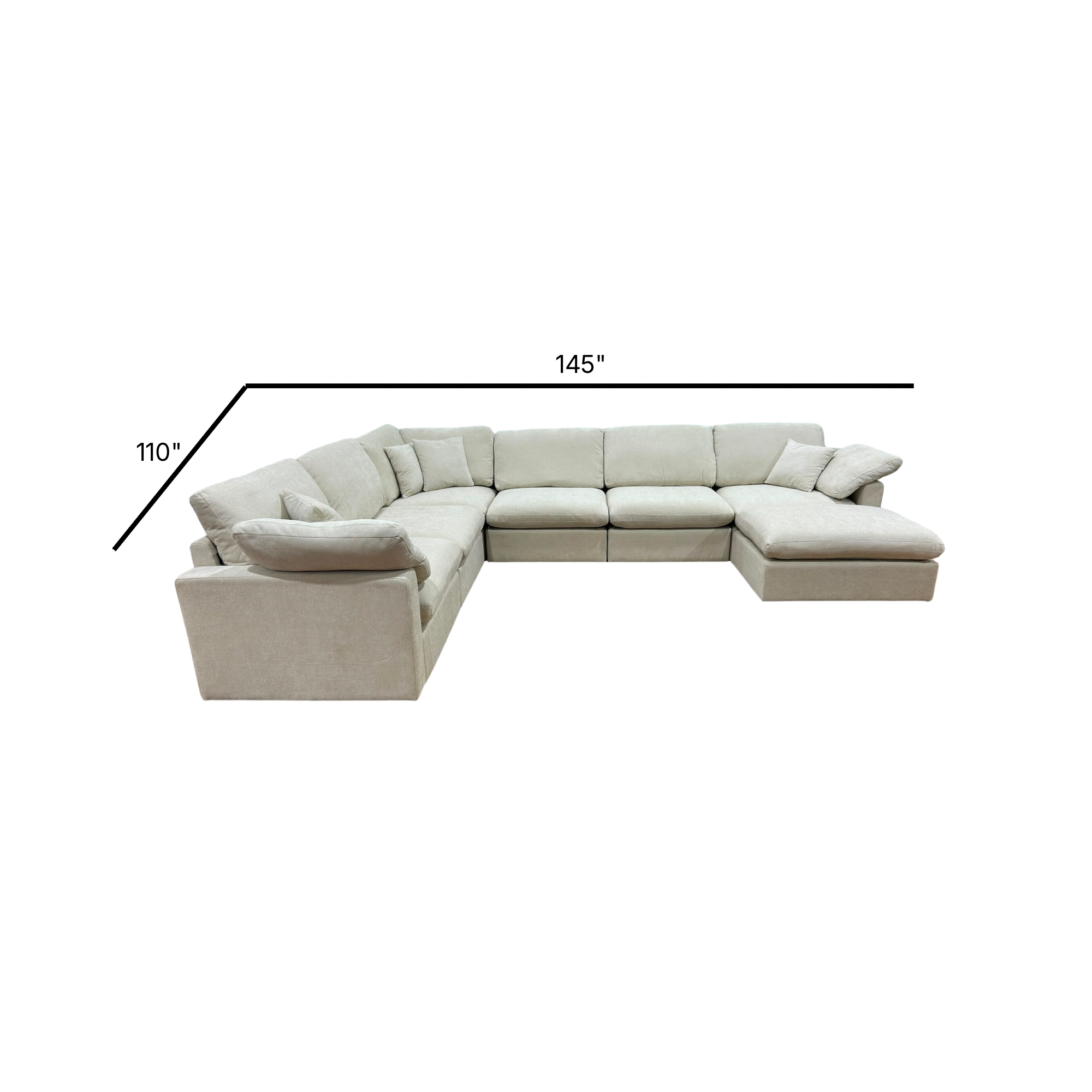 The Nest Modular Sofa 7pc Cream